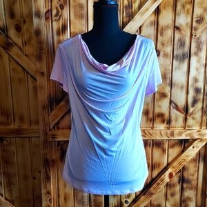 Carmen Marc Valvo light pink short sleeve top - medium